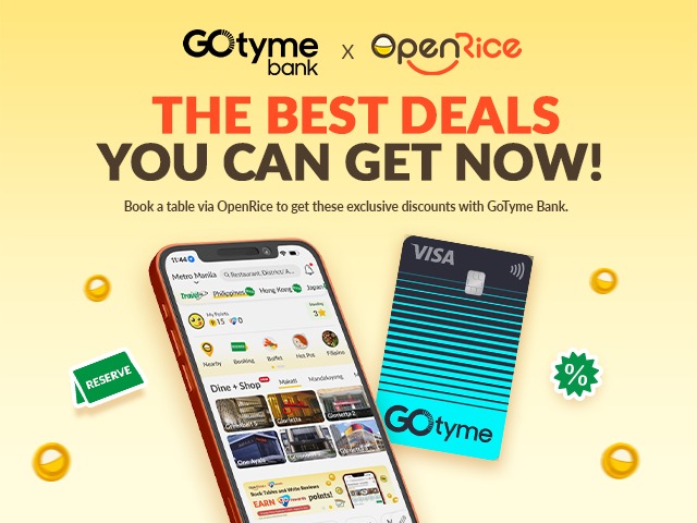 Book and Save with OpenRice and GoTyme Bank!