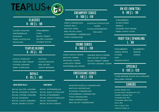 Realitea Menu Tea Plus Milktea House - Filipino in Pinagsama Metro Manila | OpenRice ...
