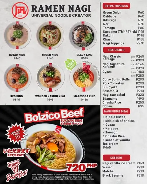 Nagi Menu Rice Ramen Nagi - Japanese in B.F. Homes SM City BF Parañaque Metro Manila ...