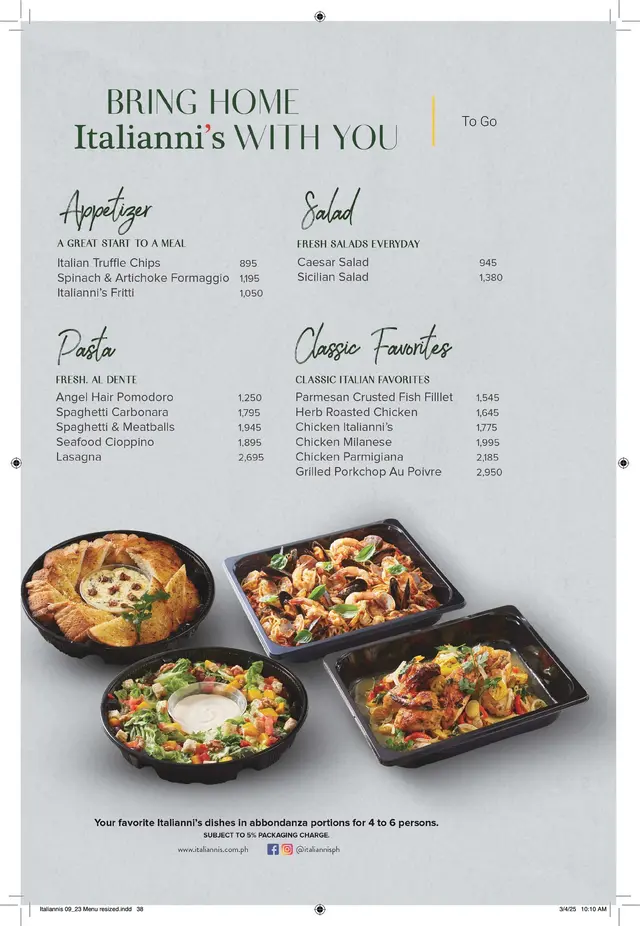 Italianni's Restaurant - Italian in Alabang Festival Mall Metro Manila ...