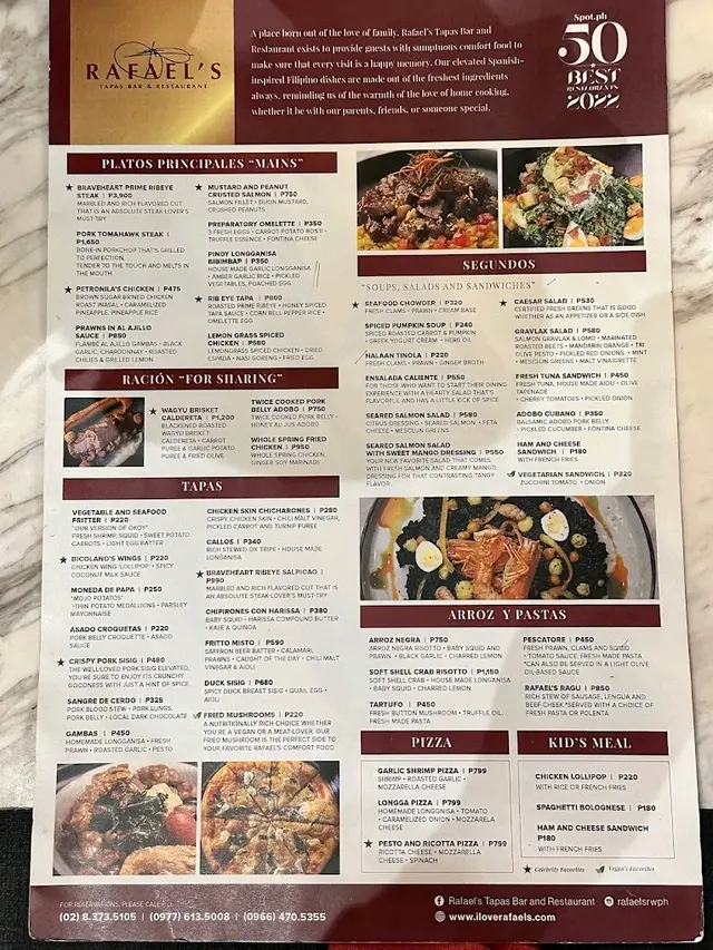 Rafael's Tapas Bar & Restaurant - Filipino in Nichols Newport Mall ...